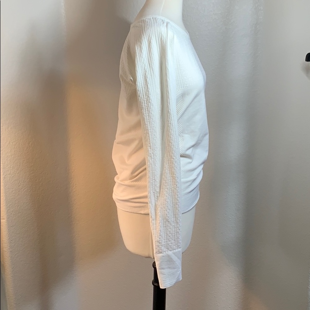 bright white athleta long sleeve top size LG - Picture 4 of 7